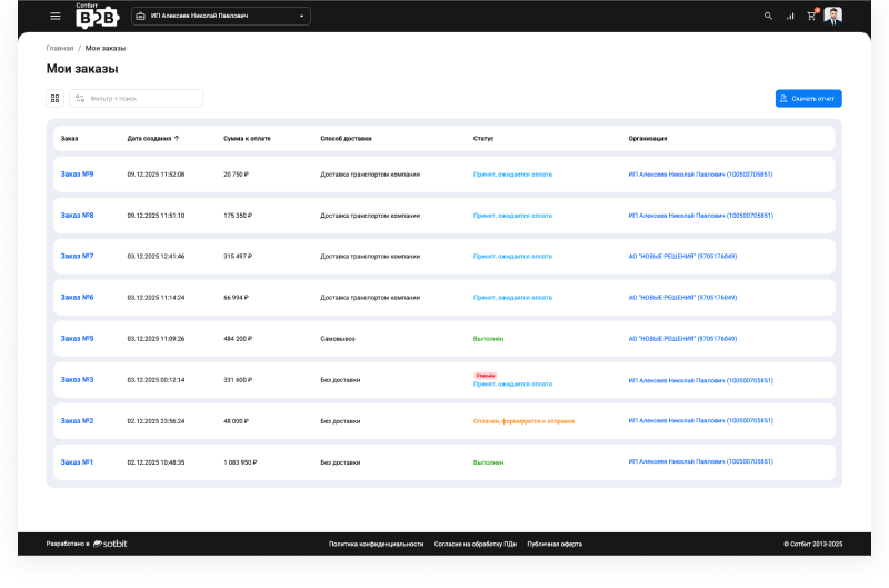 Сотбит: B2B портал – оптовая платформа с личным кабинетом дилера