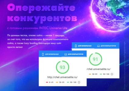 Интернет-магазин на редакции Старт с конструктором дизайна - IntecUniverse LITE